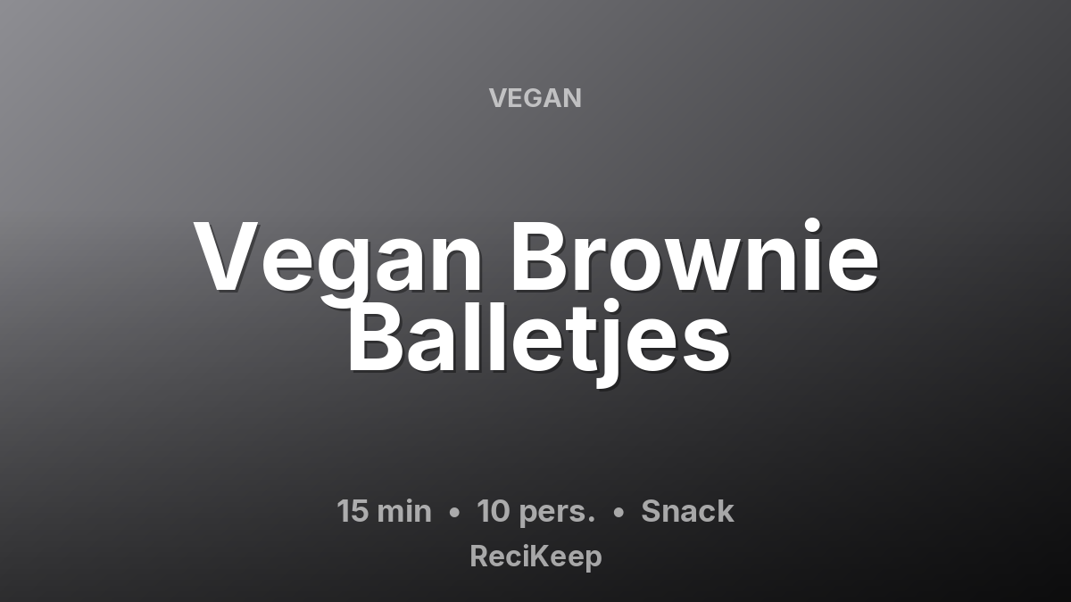 Receptkaart Vegan Brownie Balletjes – Snack