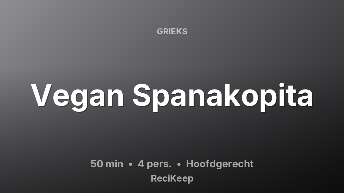 Receptkaart Vegan Spanakopita – Hoofdgerecht