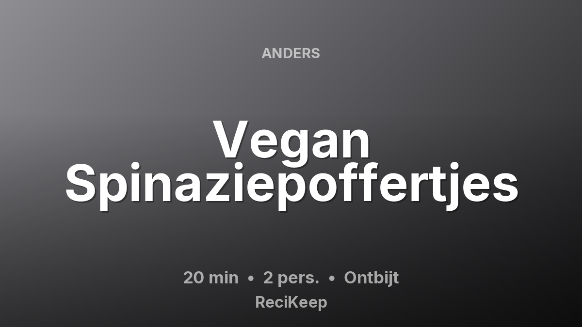 Receptkaart Vegan Spinaziepoffertjes – Ontbijt