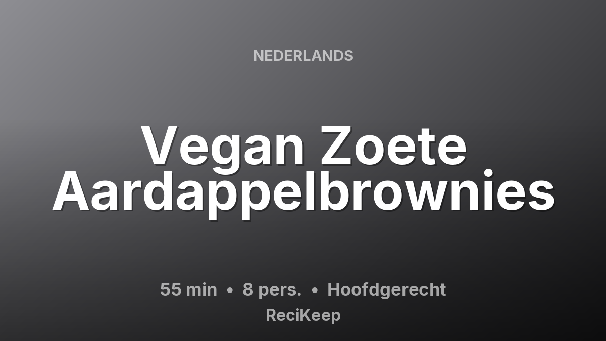 Receptkaart Vegan Zoete Aardappelbrownies – Hoofdgerecht