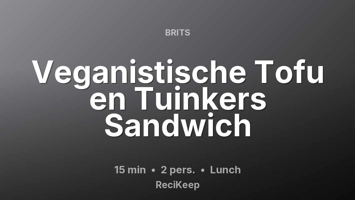 Receptkaart Veganistische Tofu en Tuinkers Sandwich – Lunch