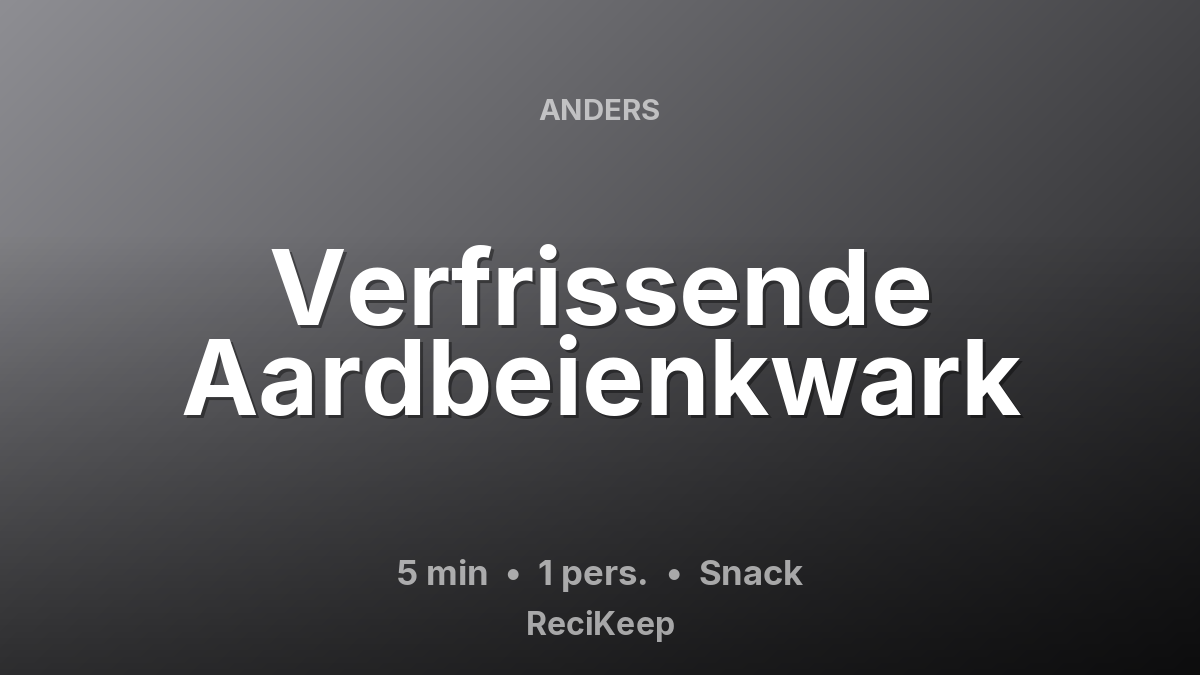 Receptkaart Verfrissende Aardbeienkwark – Snack