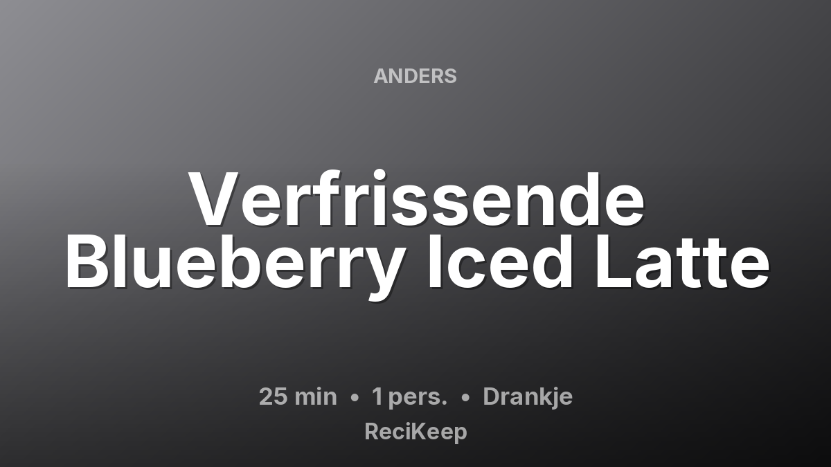 Receptkaart Verfrissende Blueberry Iced Latte – Drankje