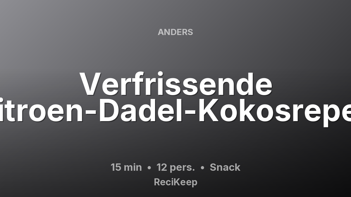 Receptkaart Verfrissende Citroen-Dadel-Kokosrepen – Snack