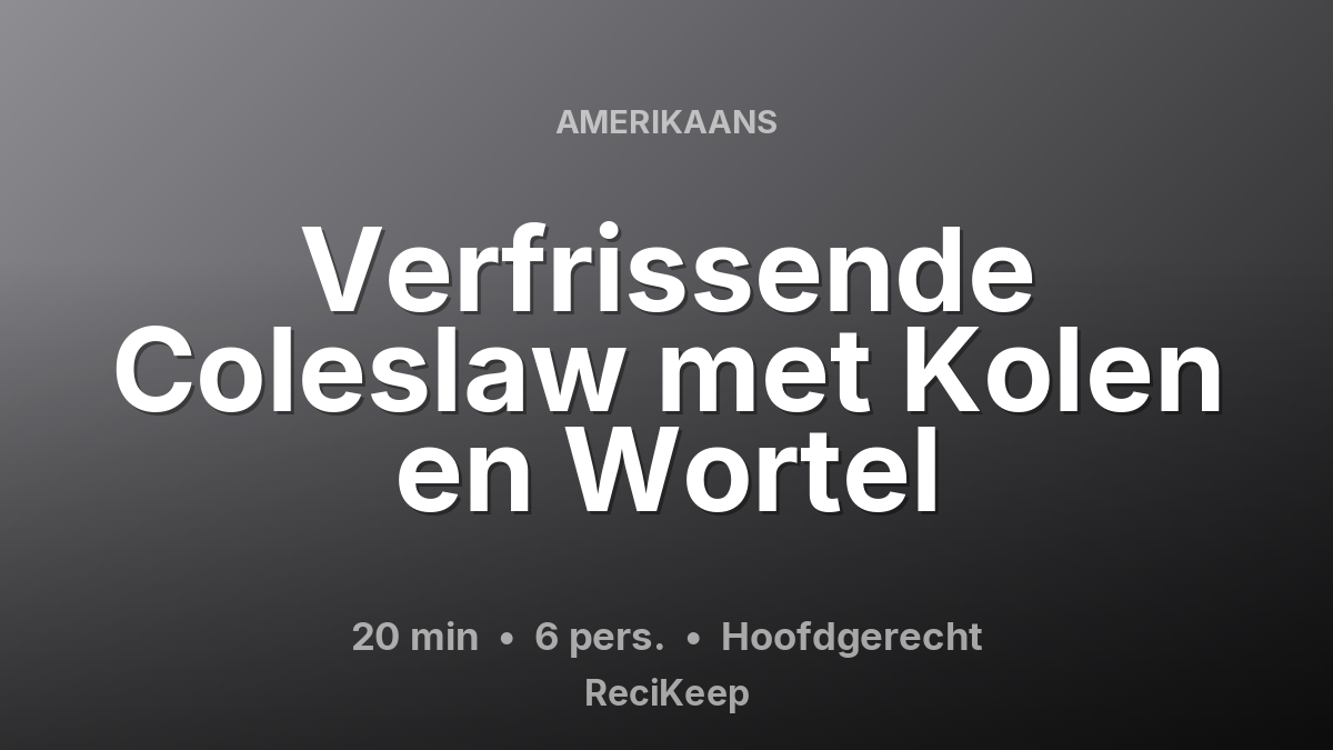 Receptkaart Verfrissende Coleslaw met Kolen en Wortel – Hoofdgerecht