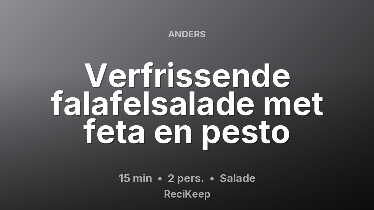 Receptkaart Verfrissende falafelsalade met feta en pesto – Salade