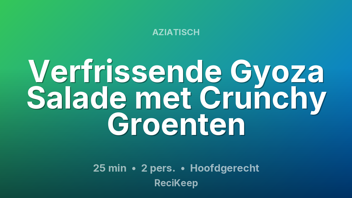 Receptkaart Verfrissende Gyoza Salade met Crunchy Groenten – Hoofdgerecht