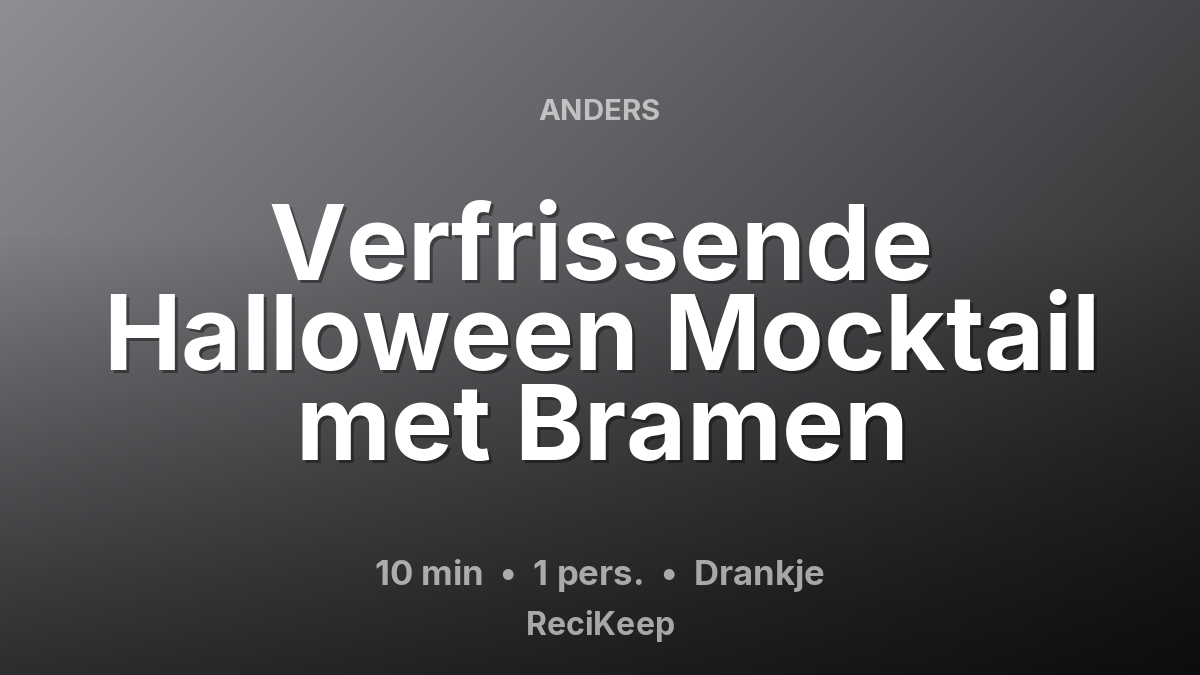 Receptkaart Verfrissende Halloween Mocktail met Bramen – Drankje