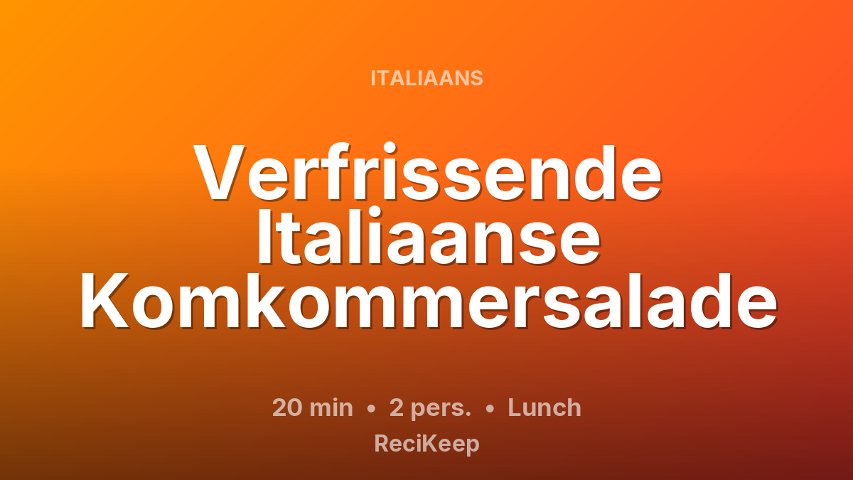 Receptkaart Verfrissende Italiaanse Komkommersalade – Lunch
