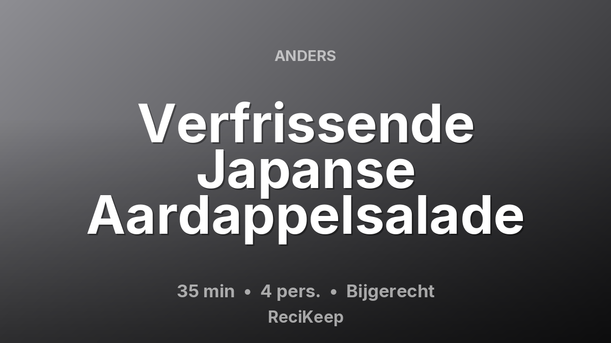 Receptkaart Verfrissende Japanse Aardappelsalade – Bijgerecht