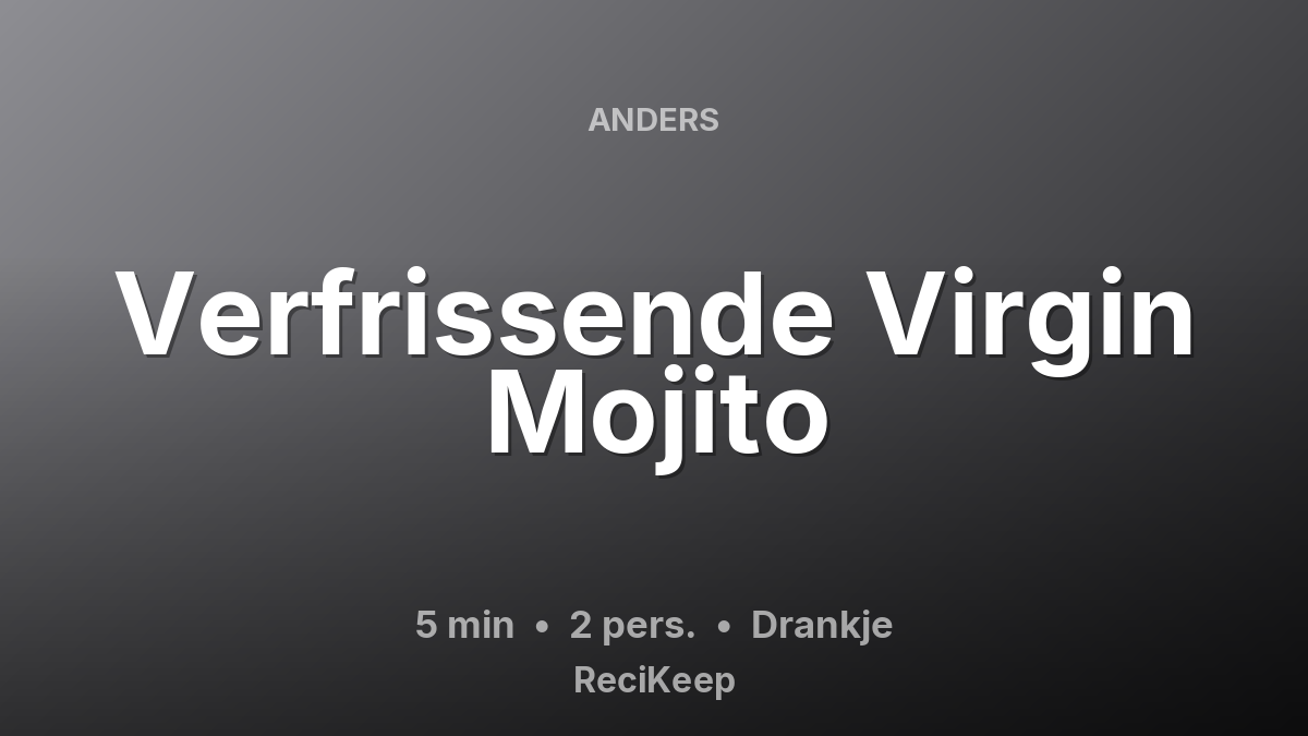 Receptkaart Verfrissende Virgin Mojito – Drankje