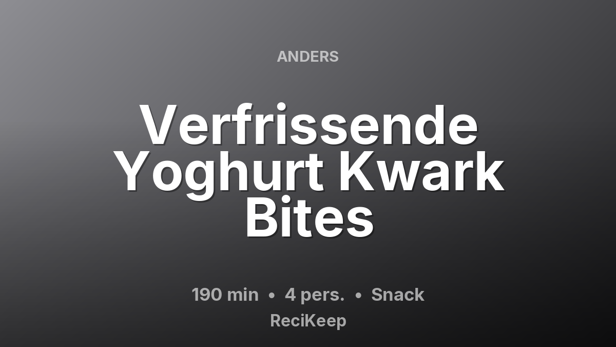 Receptkaart Verfrissende Yoghurt Kwark Bites – Snack