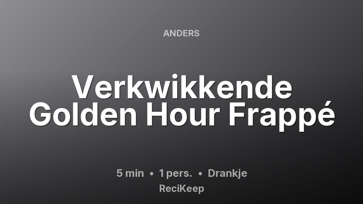 Receptkaart Verkwikkende Golden Hour Frappé – Drankje