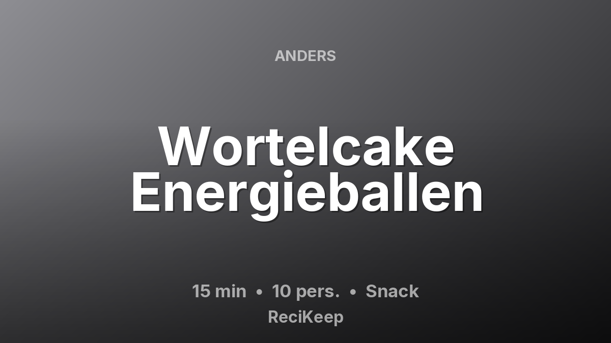 Receptkaart Wortelcake Energieballen – Snack
