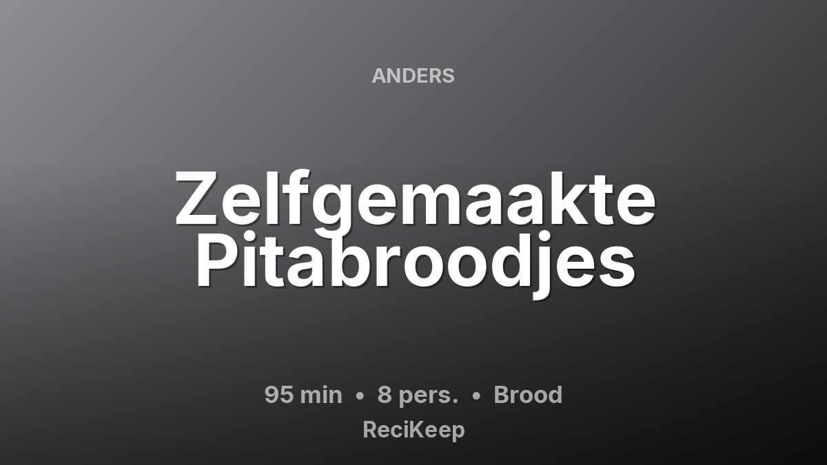 Receptkaart Zelfgemaakte Pitabroodjes – Brood