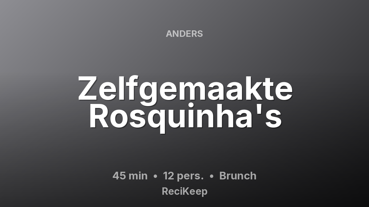 Receptkaart Zelfgemaakte Rosquinha's – Brunch