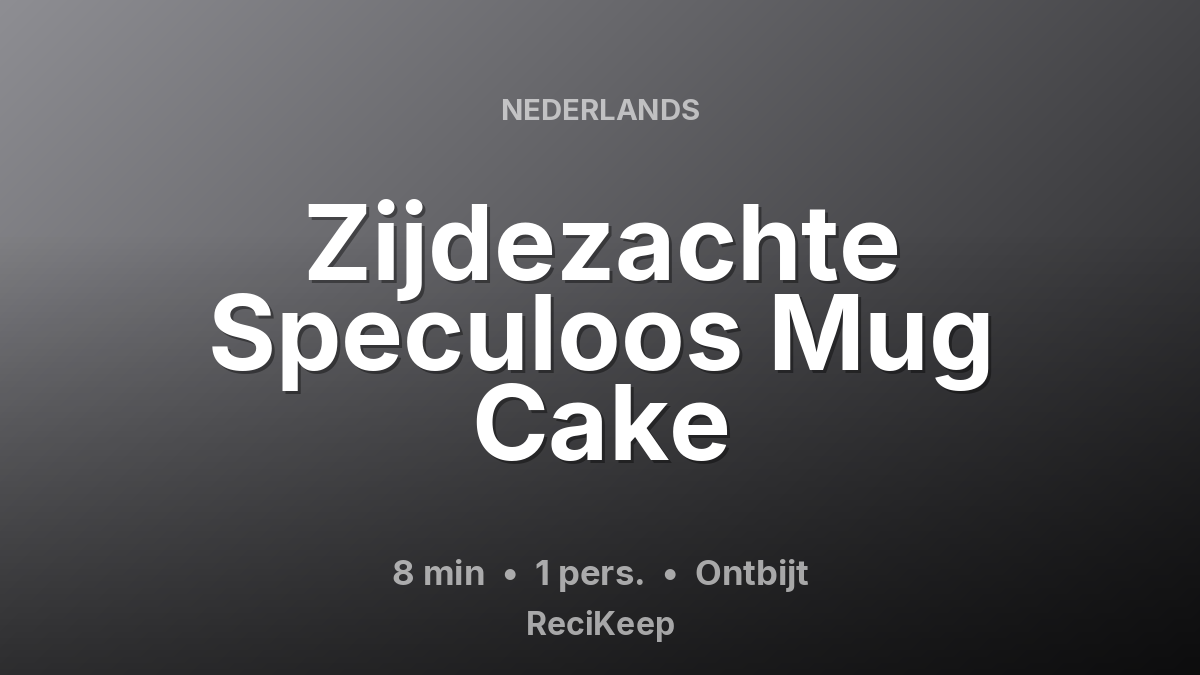 Receptkaart Zijdezachte Speculoos Mug Cake – Ontbijt