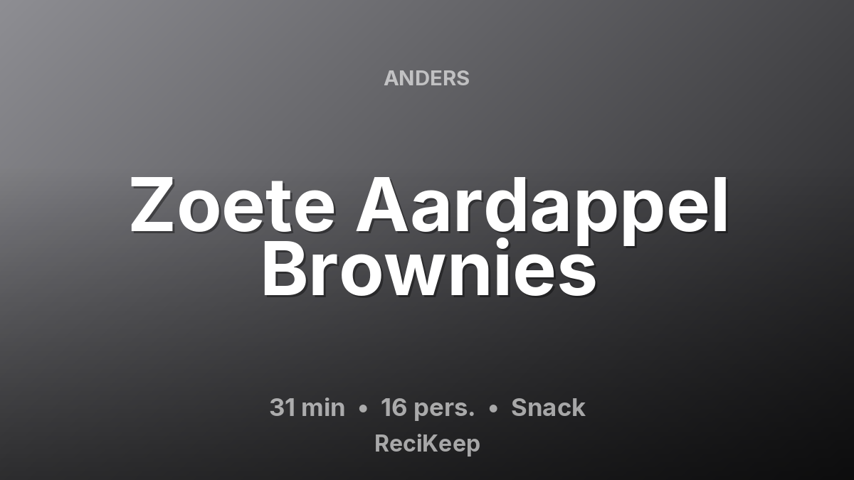 Receptkaart Zoete Aardappel Brownies – Snack
