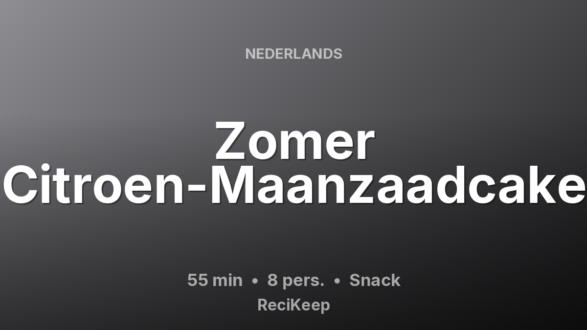 Receptkaart Zomer Citroen-Maanzaadcake – Snack