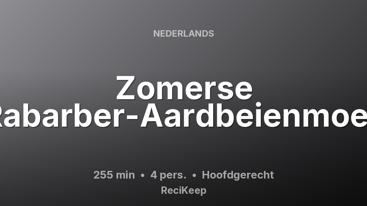 Receptkaart Zomerse Rabarber-Aardbeienmoes – Hoofdgerecht