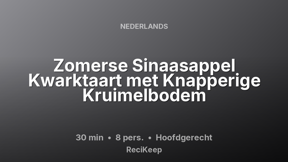 Receptkaart Zomerse Sinaasappel Kwarktaart met Knapperige Kruimelbodem – Hoofdgerecht