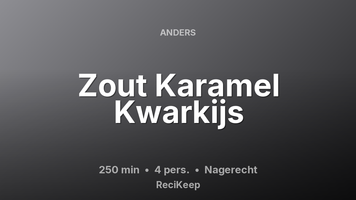 Receptkaart Zout Karamel Kwarkijs – Nagerecht