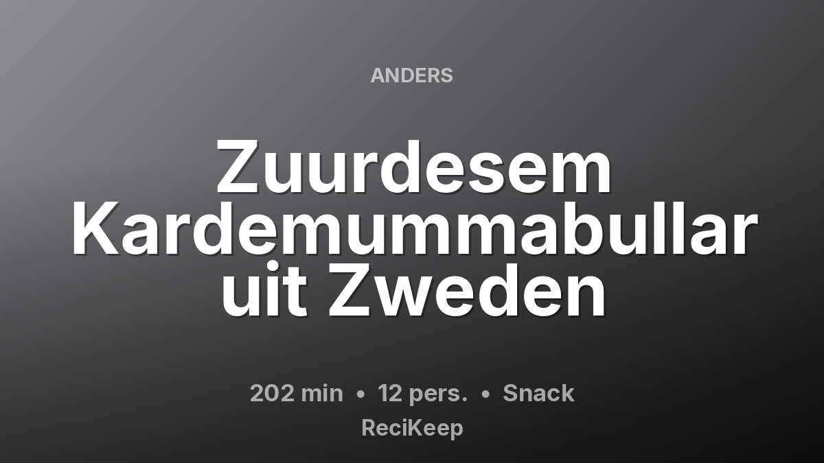 Receptkaart Zuurdesem Kardemummabullar uit Zweden – Snack